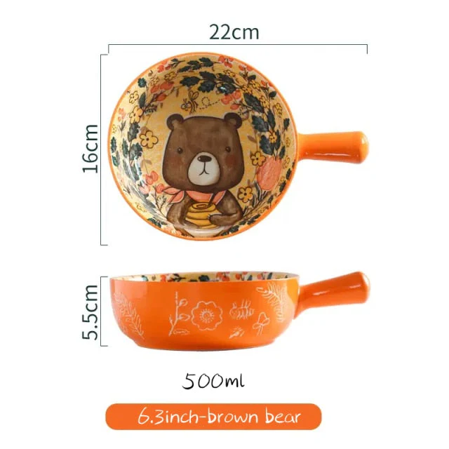 Handmade Animal Flower Large Ceramic Bowl - Image 10