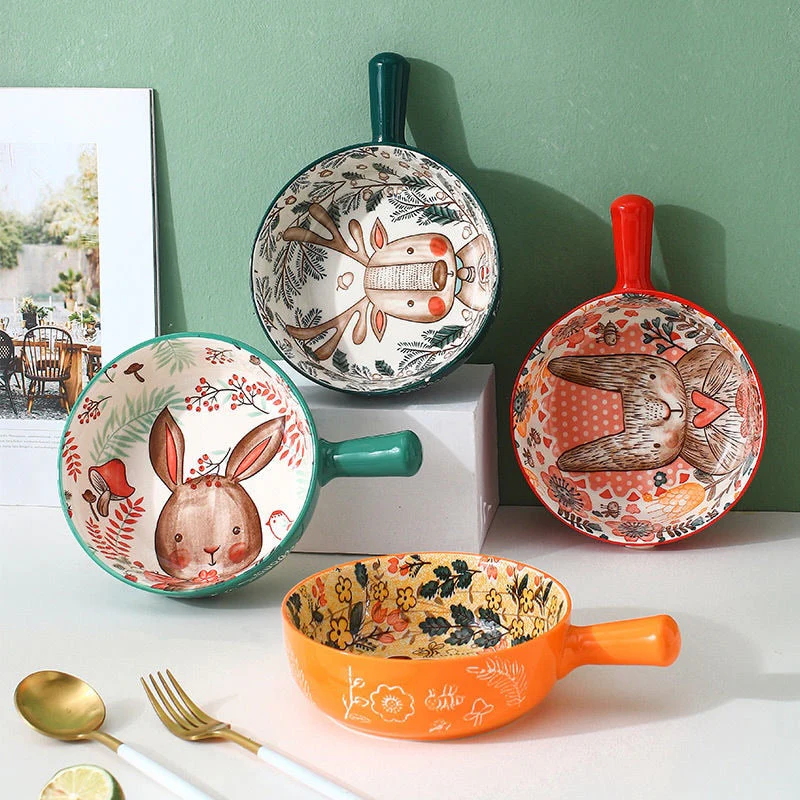Handmade Animal Flower Large Ceramic Bowl - Image 4