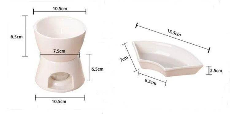 Handmade Ceramic Chocolate Fondue Pot Serving Set - Image 3