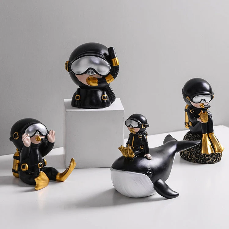 Handmade Creative Cute Diver Figurines - Image 4