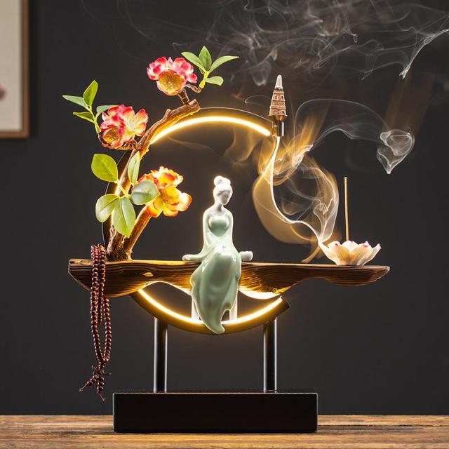 Handmade Fairy Lady Waterfall Backflow Incense Burner - Image 5