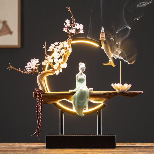 Handmade Fairy Lady Waterfall Backflow Incense Burner - Image 7