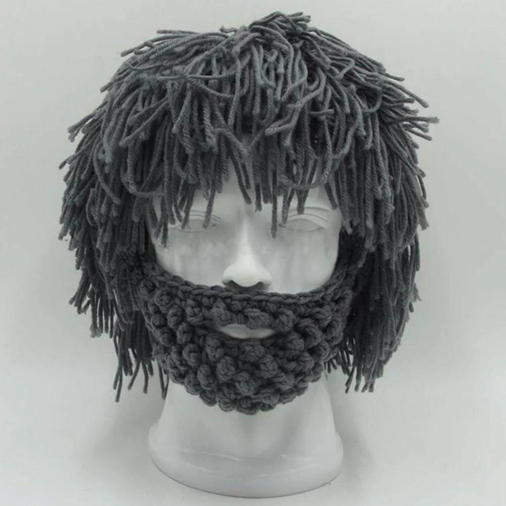 Handmade Knitted Men Winter Hat Mustache - Image 6