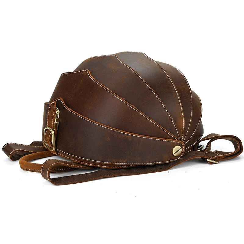 Handmade Leather Beetle Unisex Bag - Image 8