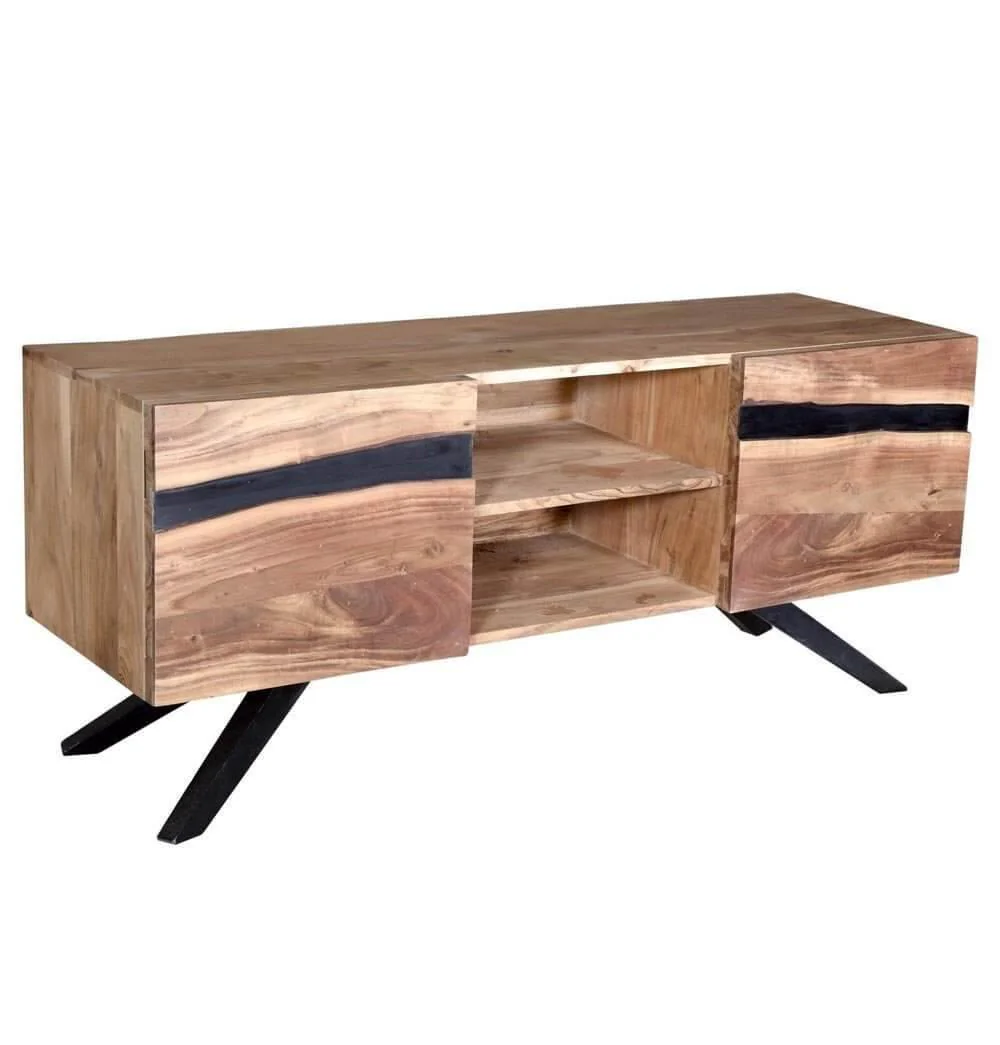 Handmade Mid-Century Wooden Tv Stand - Image 2