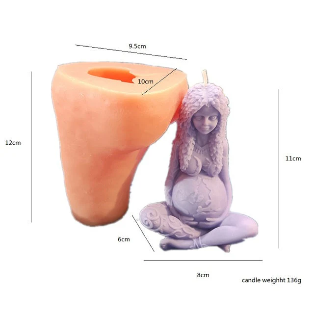 Handmade Mother Earth Candle Mold - Image 3