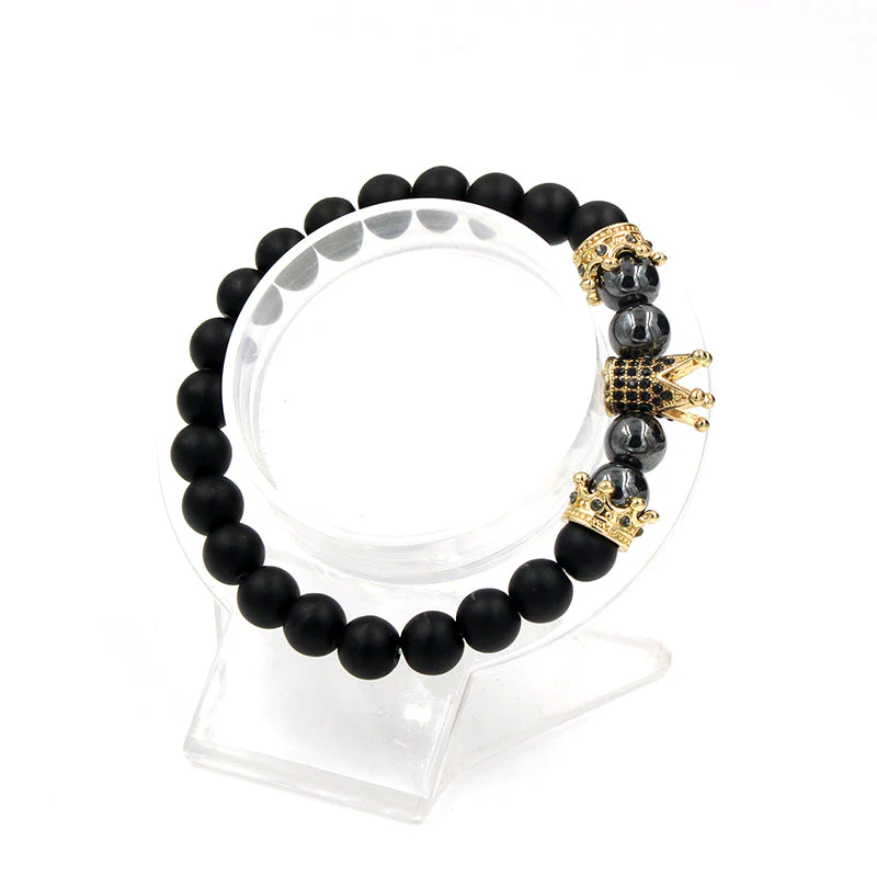 Handmade Natural Stone Beads Crown Bracelet - Image 2