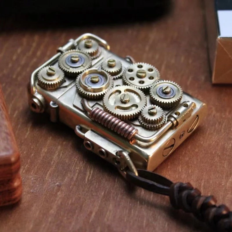Handmade Vintage Raw Copper Automatic Lighter - Image 2