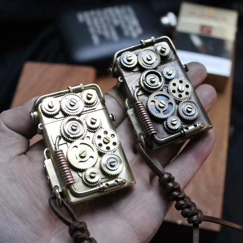 Handmade Vintage Raw Copper Automatic Lighter - Image 3
