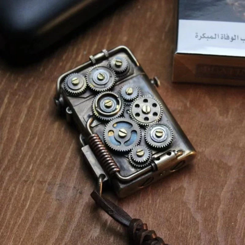 Handmade Vintage Raw Copper Automatic Lighter - Image 4