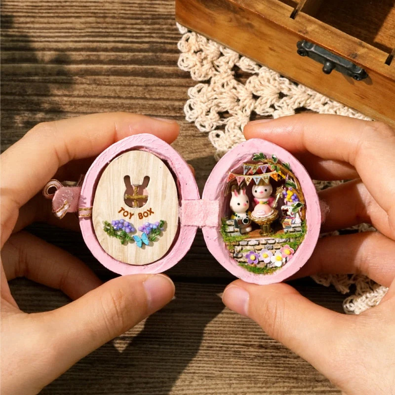 Handmade Wooden Miniature Walnut Dollhouse - Image 12