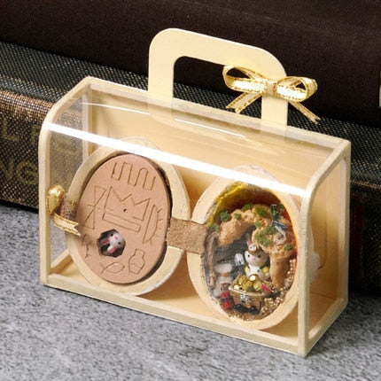 Handmade Wooden Miniature Walnut Dollhouse - Image 3