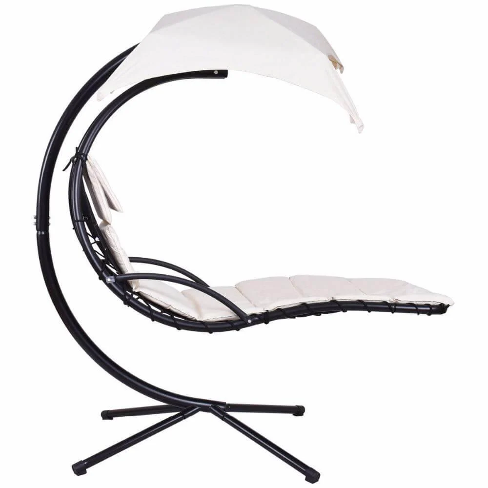 Hanging Chaise Lounger Chair Arc Stand Swing Hammock - Image 5