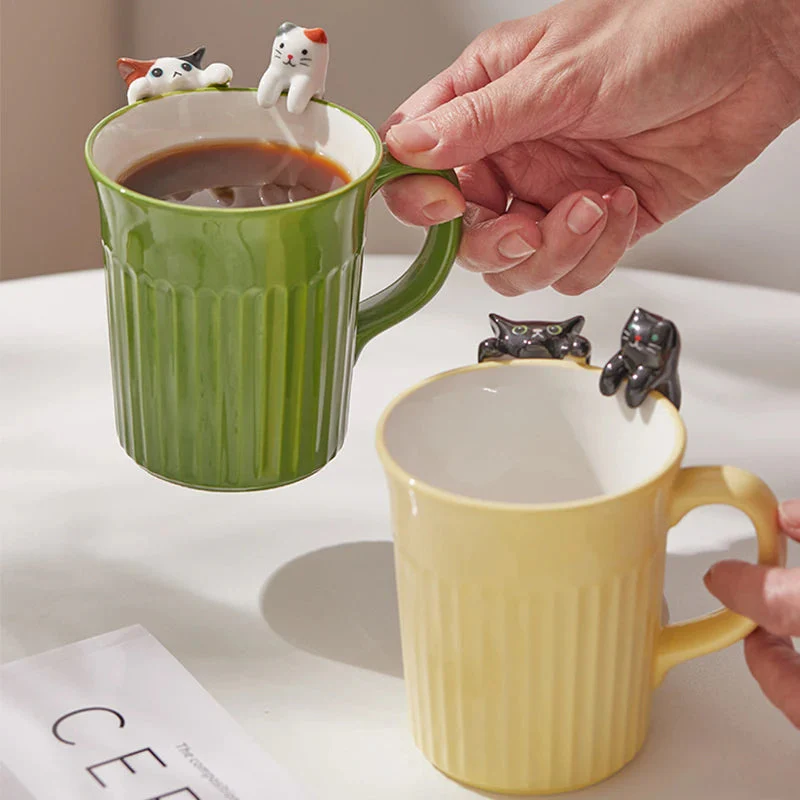 Hanging in There Cat Ceramic Mug - Image 3