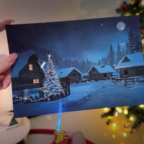 Happy Christmas Village Light-Up Led Postcard - Image 4