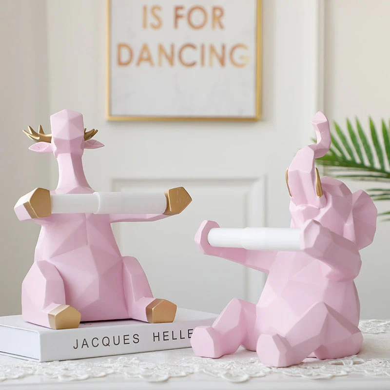 Happy Elephant Deer Toilet Paper Holder - Image 5