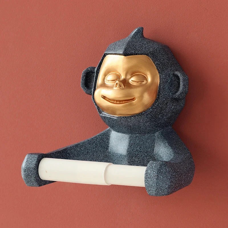 Happy Monkey Resin Toilet Paper Holder - Image 10