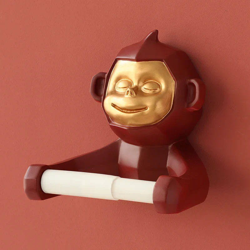 Happy Monkey Resin Toilet Paper Holder - Image 11