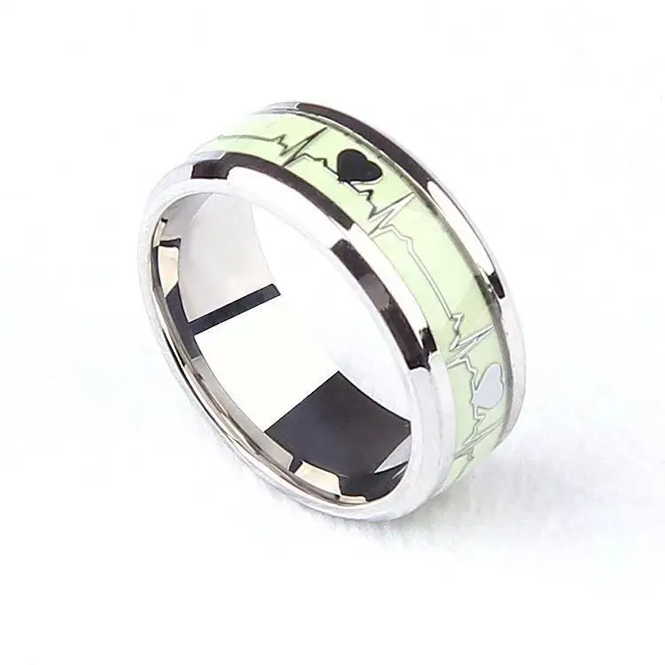Heart Beat Titanium Steel Couple Rings - Image 13