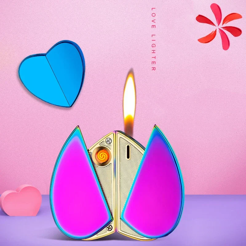 Heart-Shaped Love Spark Butane Flame Lighter - Image 2