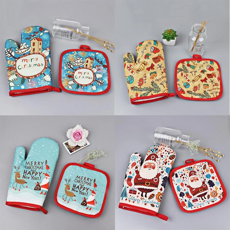Heat Resistant Christmas Oven Mitts - Image 8
