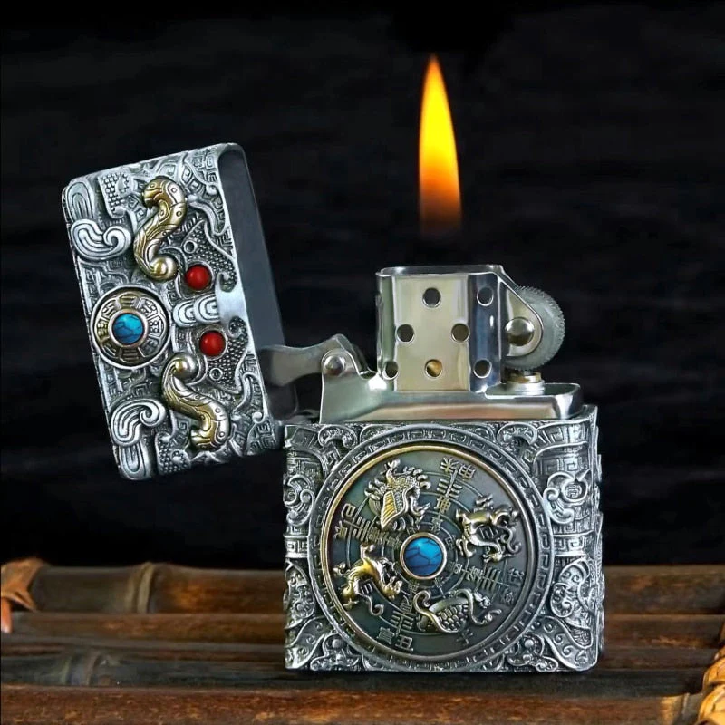 Heavy Armor Steel Spark Kerosene Lighter - Image 2