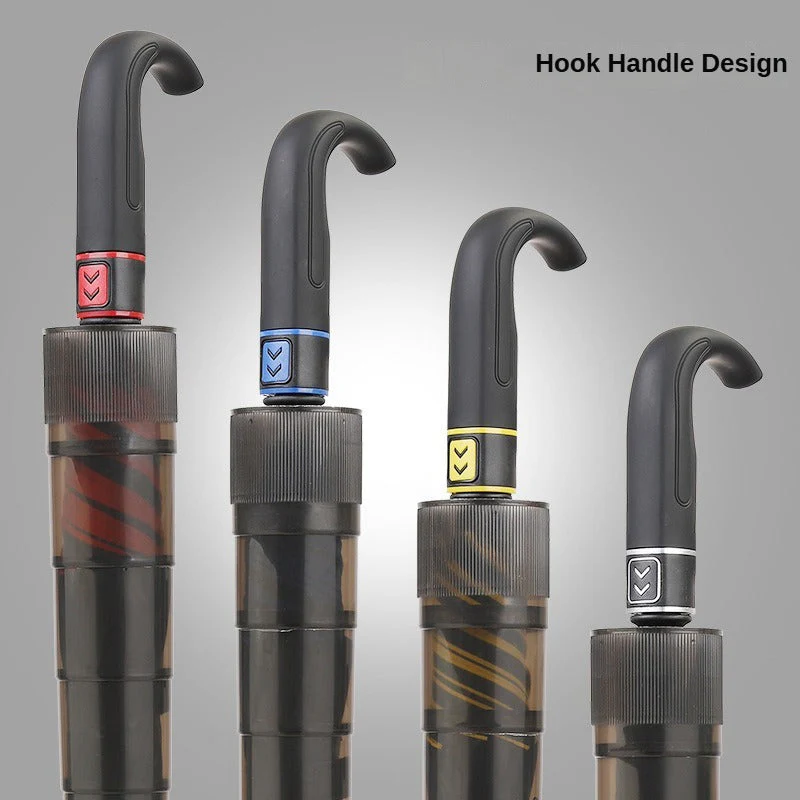 Heavy-Duty Curved Handle Rain Umbrella - Image 2