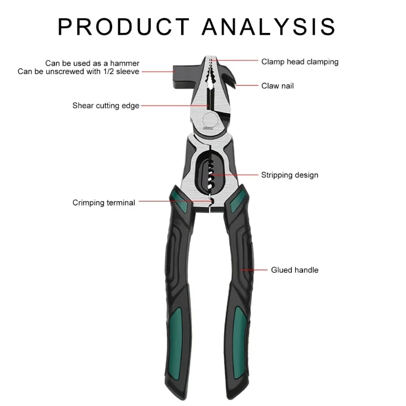 Heavy-Duty Industrial Precision Multifunctional Pliers Hammer - Image 4