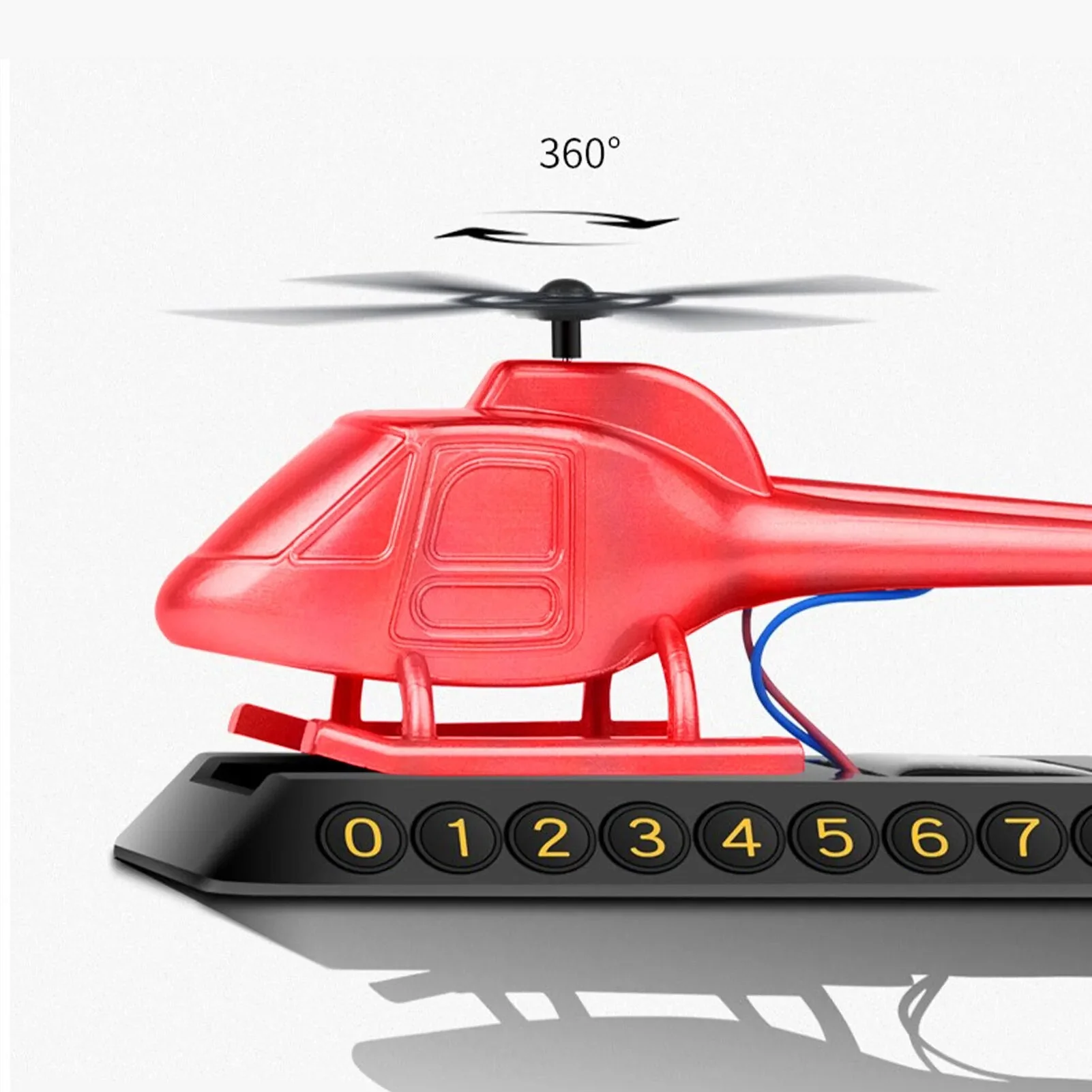 Helicopter Solar-Powered Car Air Freshener Parking Number Plate - Image 3
