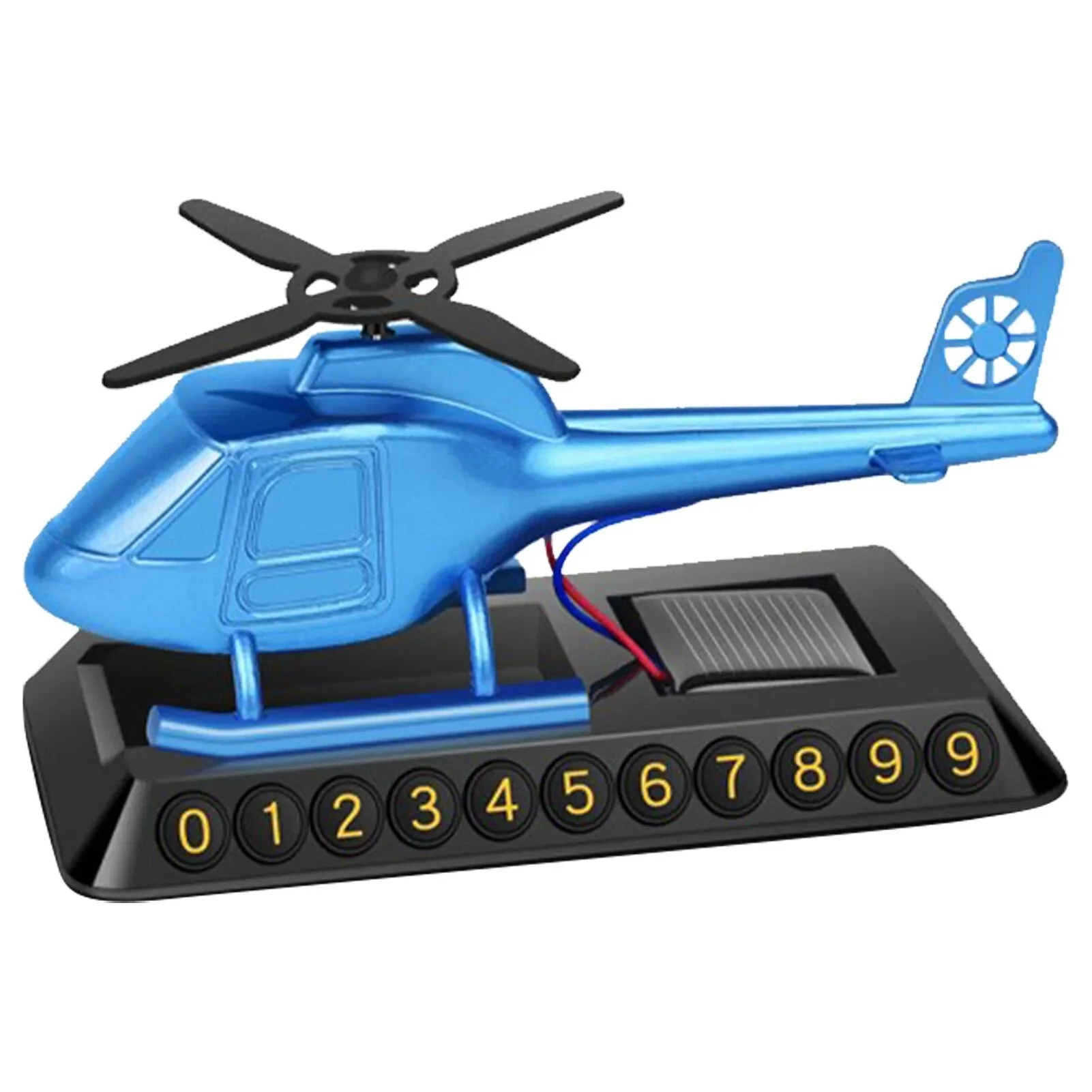 Helicopter Solar-Powered Car Air Freshener Parking Number Plate - Image 6