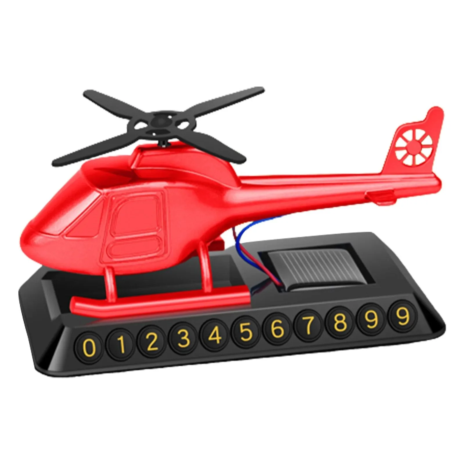 Helicopter Solar-Powered Car Air Freshener Parking Number Plate - Image 7