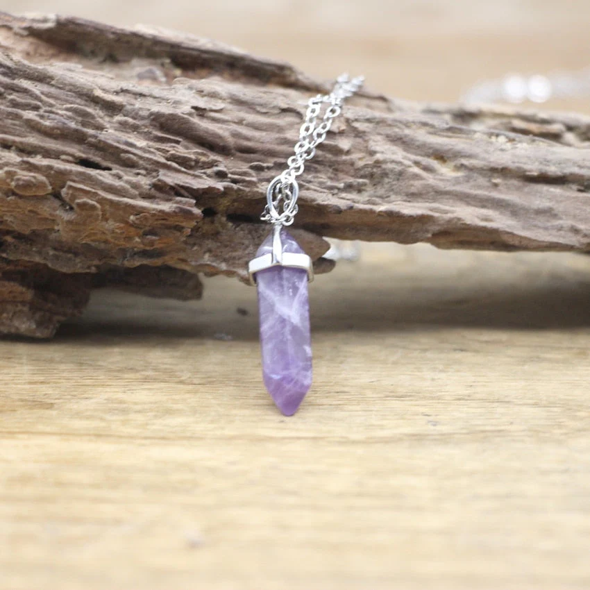 Hexagon Natural Stone Chakra Necklace - Image 12