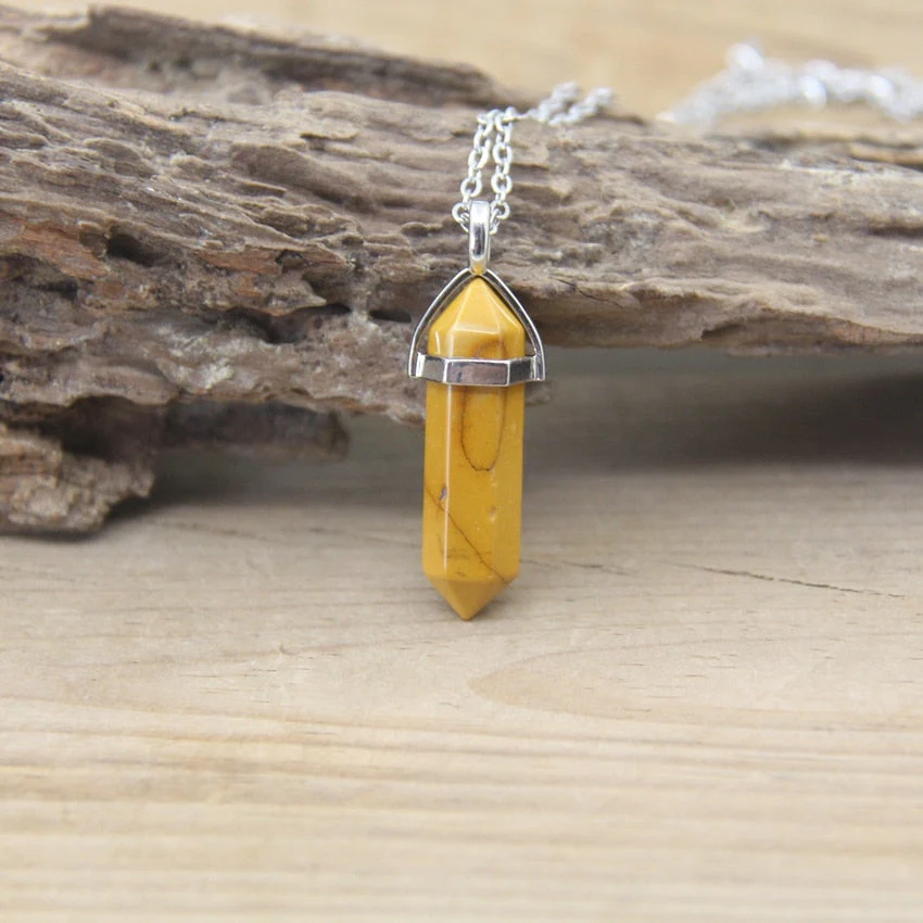 Hexagon Natural Stone Chakra Necklace - Image 2