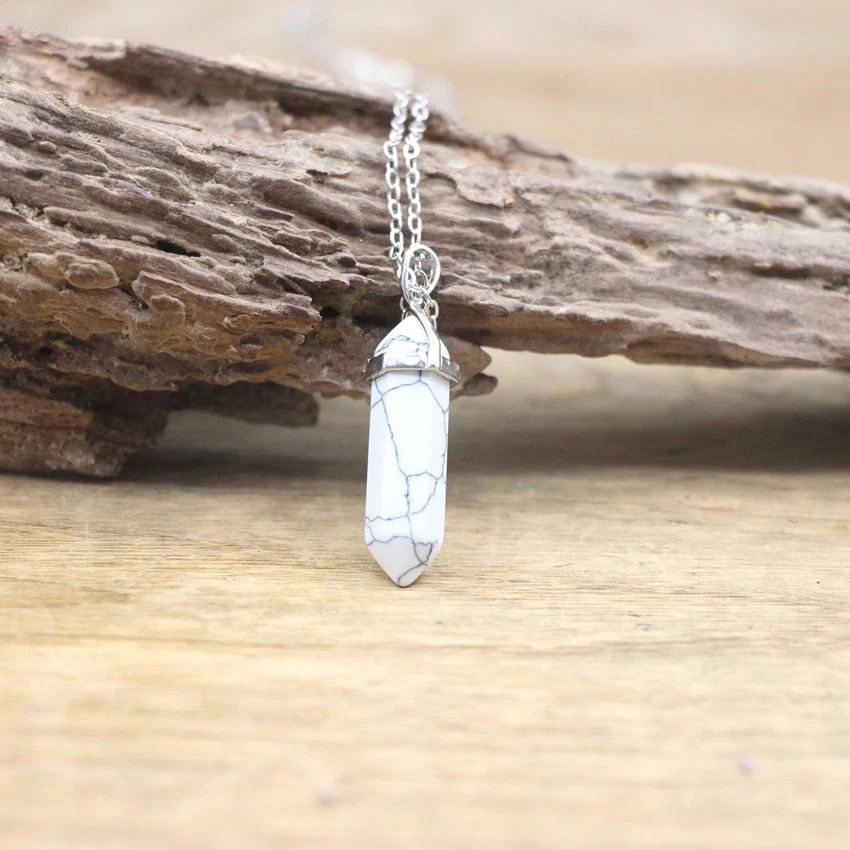 Hexagon Natural Stone Chakra Necklace - Image 4