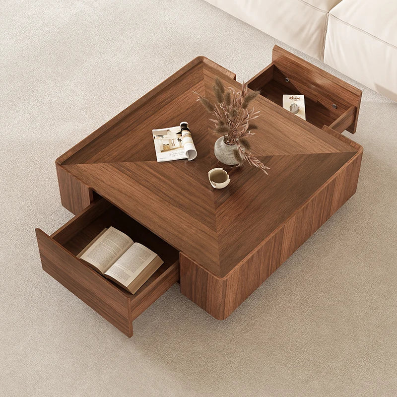 Hidden Drawers Elegant Italian Style Coffee Table - Image 5