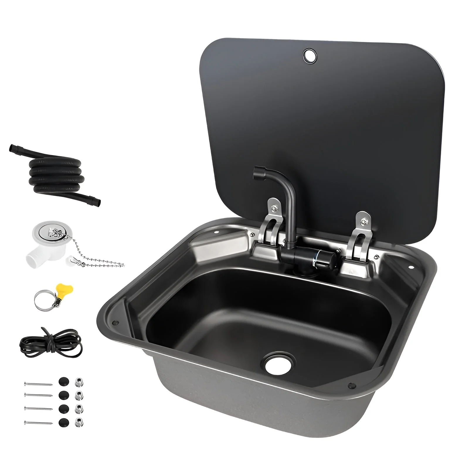Hidden Foldable Faucet Stainless Steel Kitchen Sink - Image 3