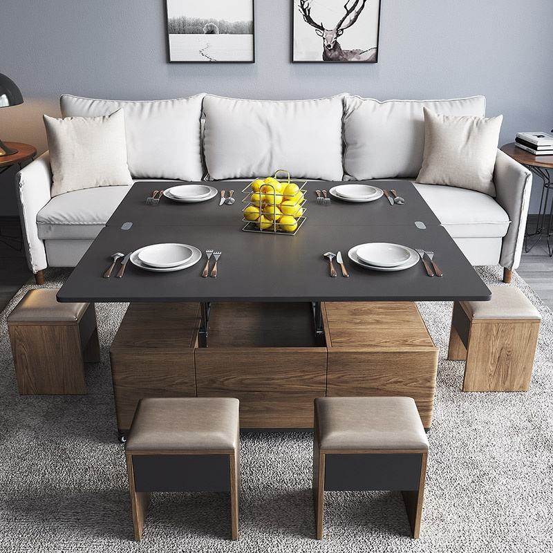 Hidden Seats Retractable Wooden Elegant Coffee Table - Image 5