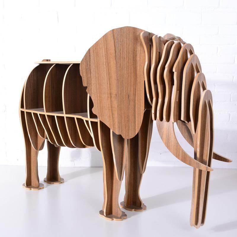 High-end European Style Wood Elephant Furniture Book Shelf - Image 3