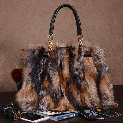 High-End Ladies Real Fur Bag Women Tote Bags - Image 4