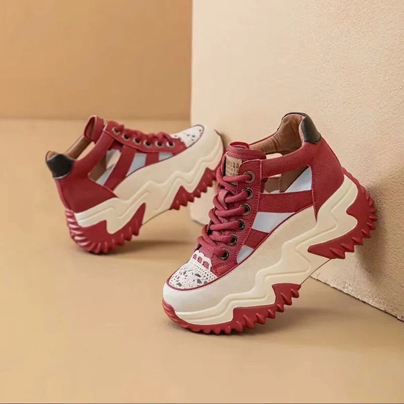 High Top Hollow Stylish Breathable Shoes - Image 3