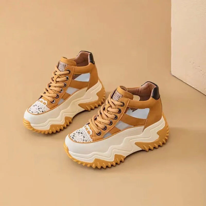 High Top Hollow Stylish Breathable Shoes - Image 4