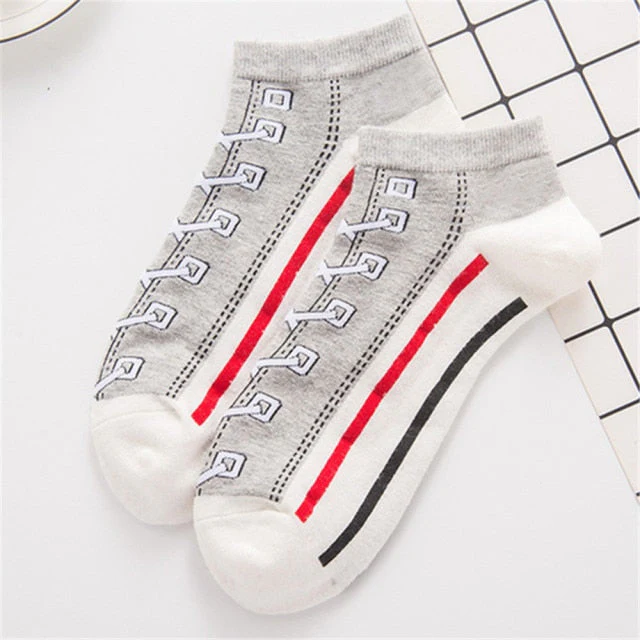 Hipster 3D Canvas Shoes Printed Ankle Socks - Image 6