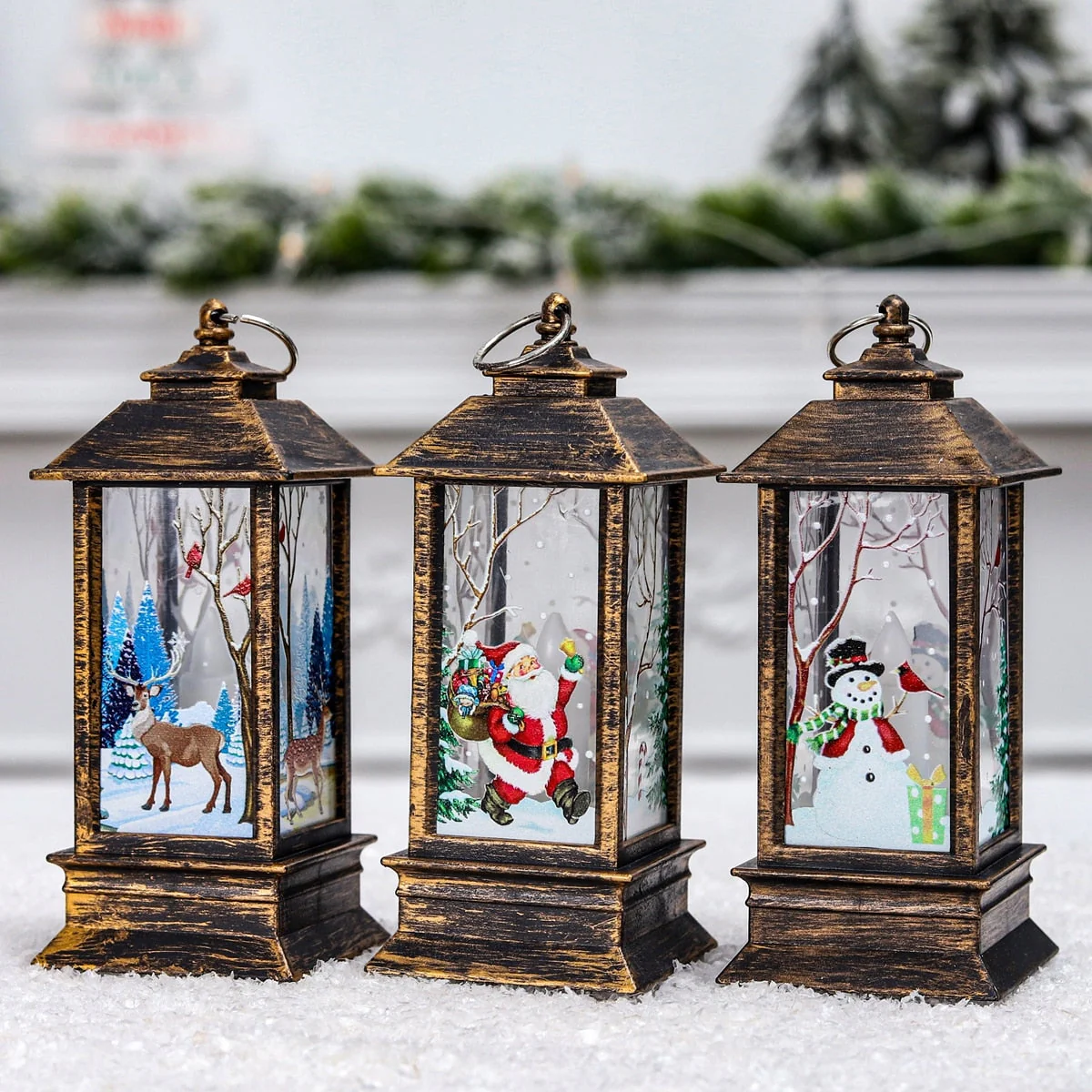 Holiday Christmas Noel Snowman Lantern - Image 5