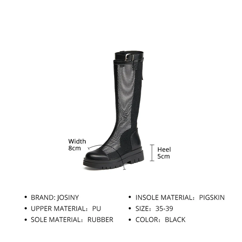 Hollow Out Mesh Thick Casual Women Boots - Image 6
