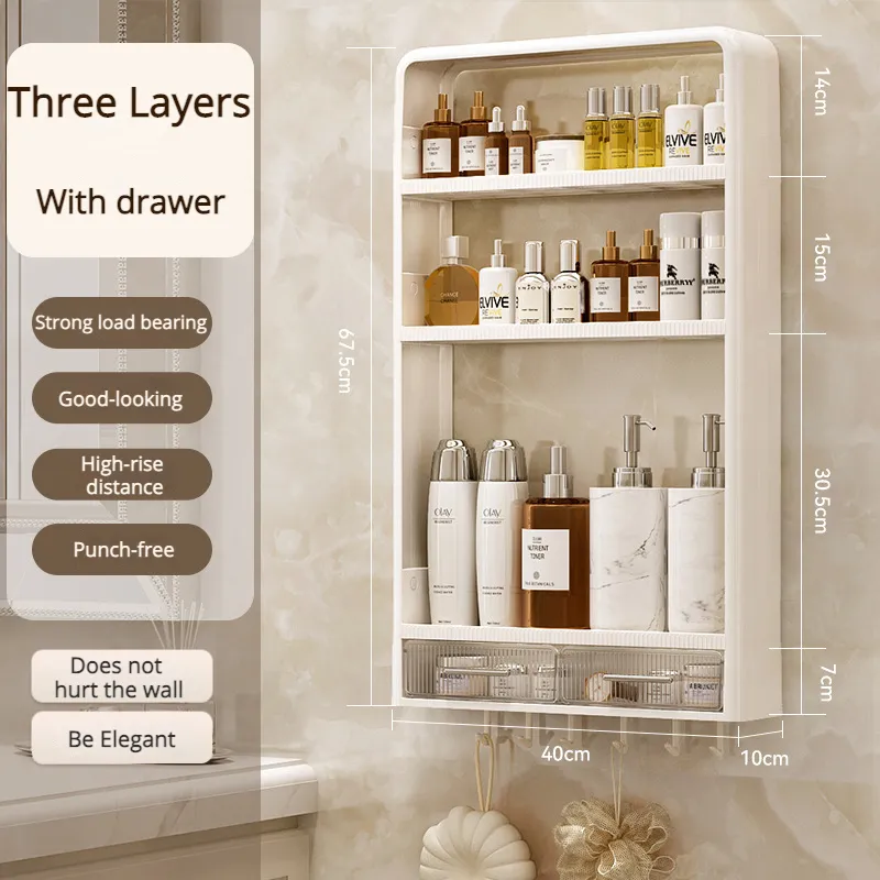 Home Essential Punch-Free Bathroom Organizer Shelf - Image 11