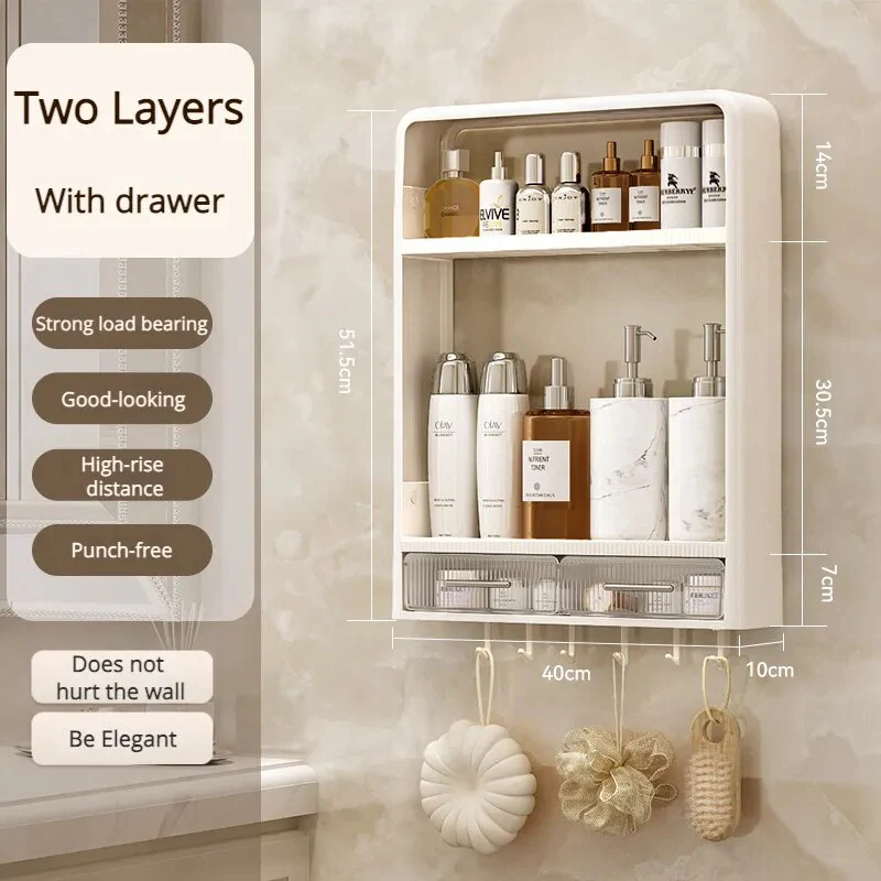 Home Essential Punch-Free Bathroom Organizer Shelf - Image 8