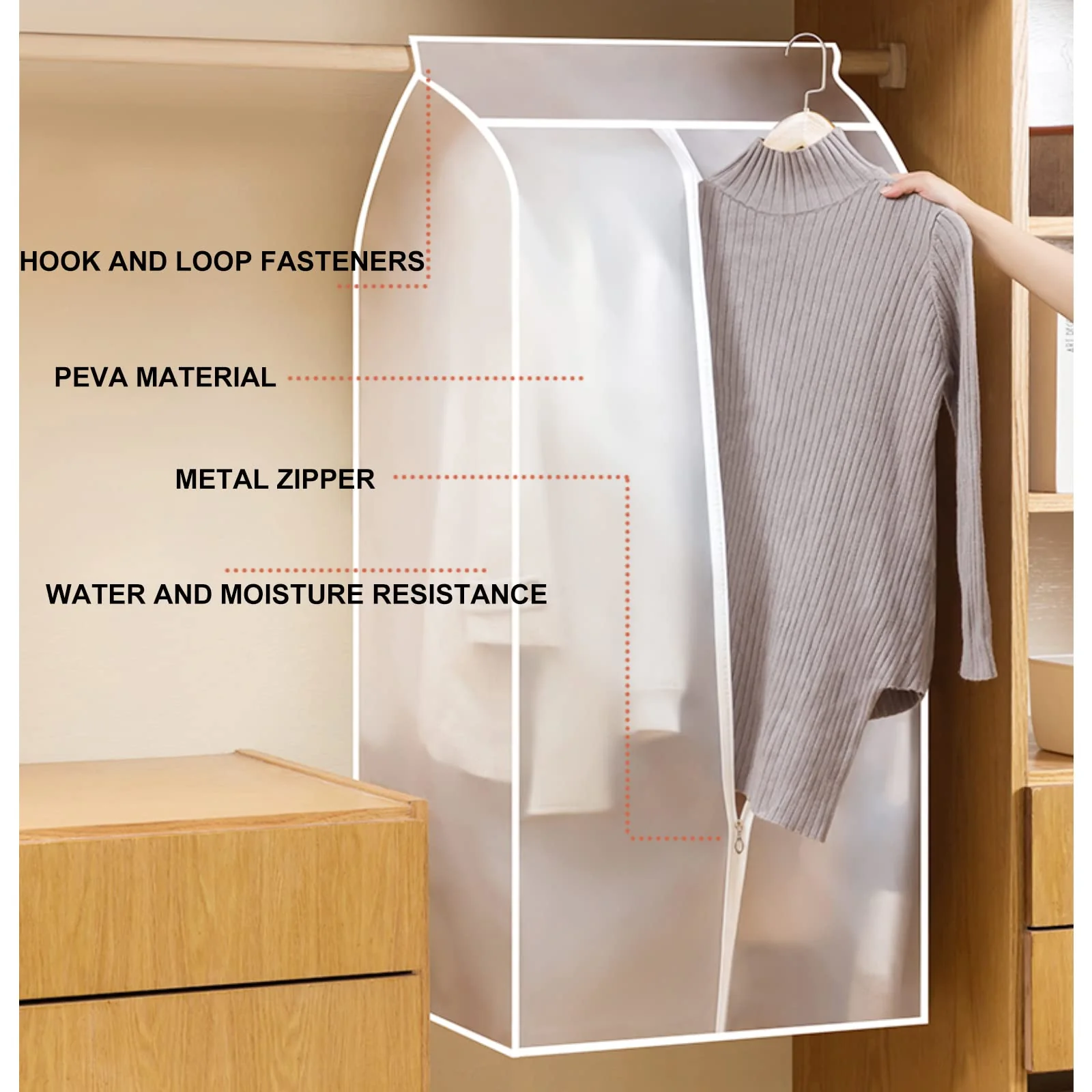 Home Organizer Dust Cover Clothes Storage Wardrobe Bag - Image 5