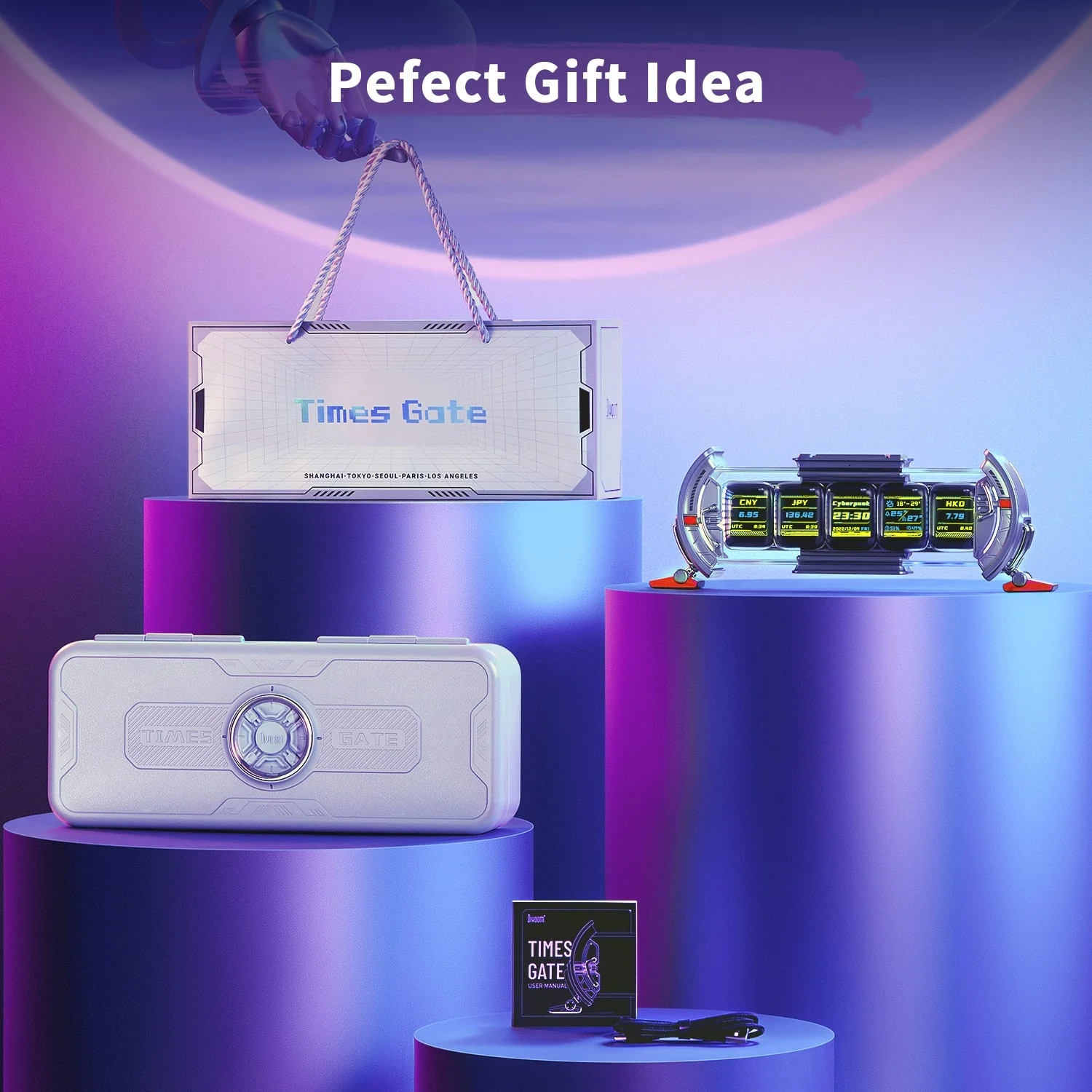 Home Pixel Art-Infused Digital Desktop Watch - Image 6