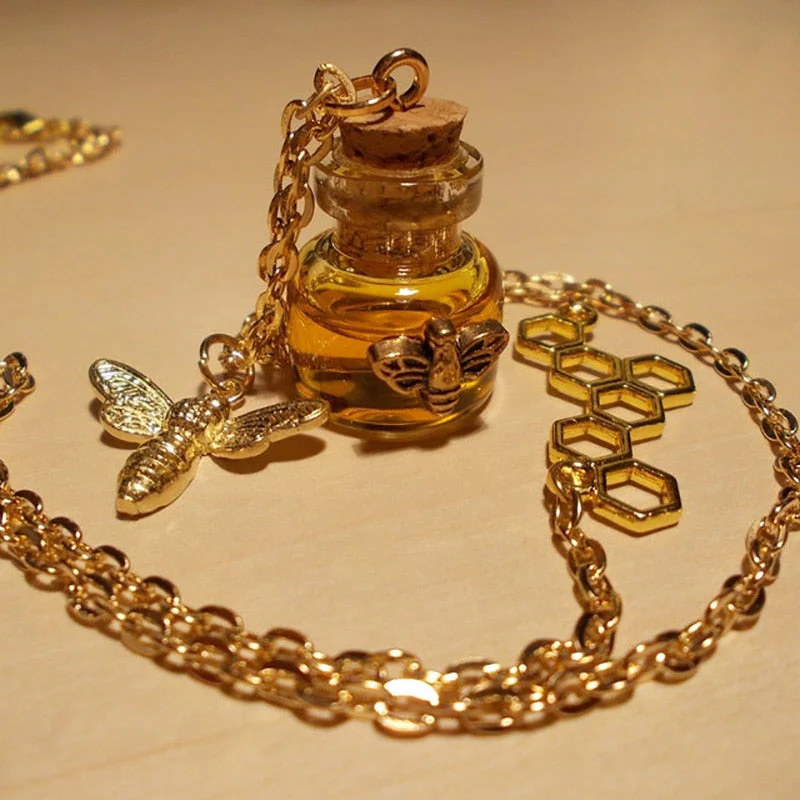 Honey Charm Bee Bottle Necklace - Image 2