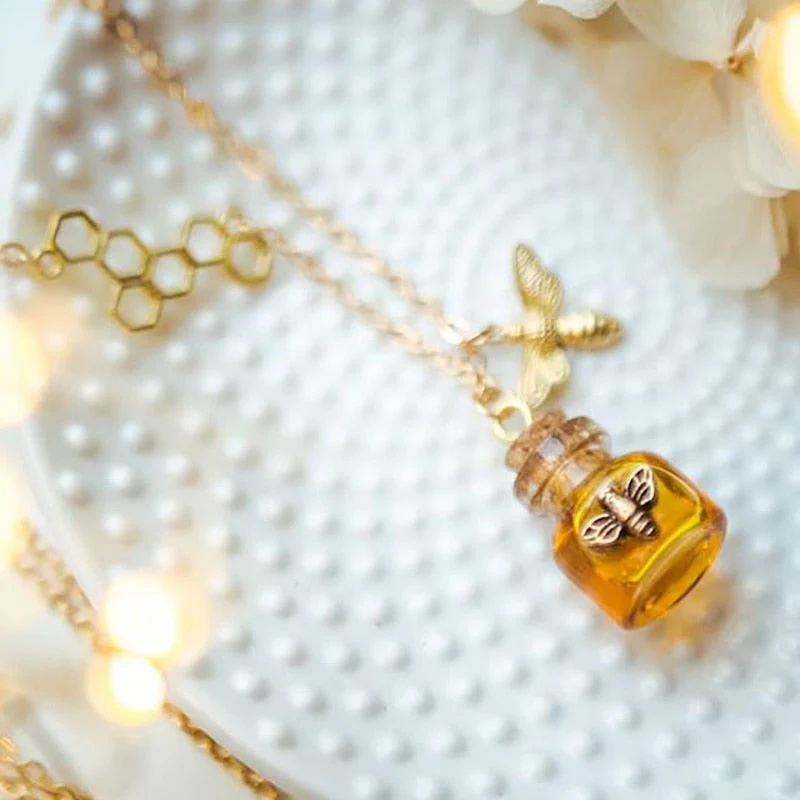 Honey Charm Bee Bottle Necklace - Image 3